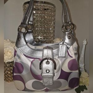 Coach Silver and Purple Shoulder Bag